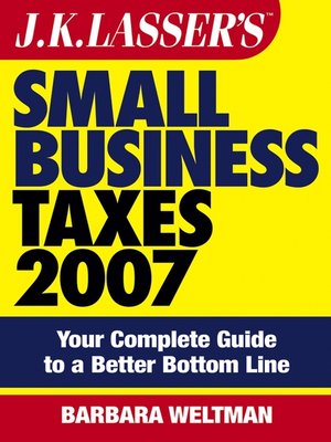 cover image of JK Lasser's Small Business Taxes 2007